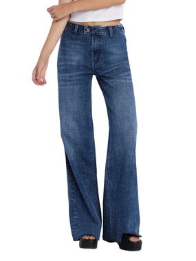 NWOT HINT of BLU Wide Leg Flat Front High-Rise Stretch Women’s Jeans, size 31